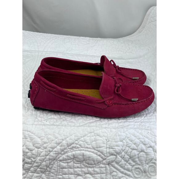 Mercanti Fiorentini Women's Size 7.5 Red Suede Driving Moc Slip On Casual Loafer - Picture 10 of 10